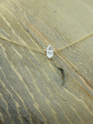 Herkimer Diamond Lucy Necklace on Gold