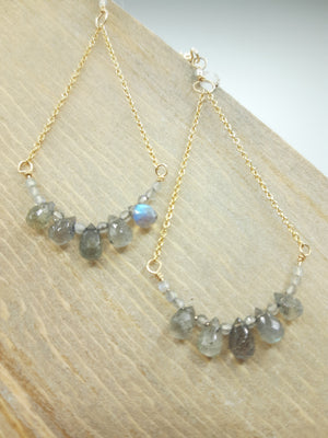 Labradorite Teardrop Soley Earrings