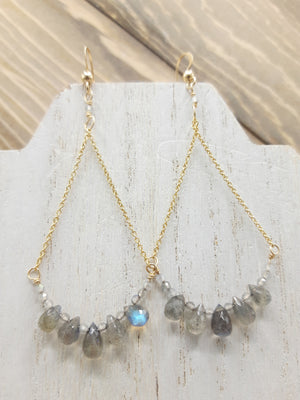 Labradorite Teardrop Soley Earrings