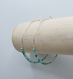 Turquoise Dipped Hoop Earrings