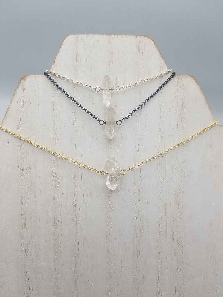 Herkimer Diamond Lucy Necklace on Oxidized Silver