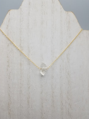Moldavite/Herkimer diamond pendant