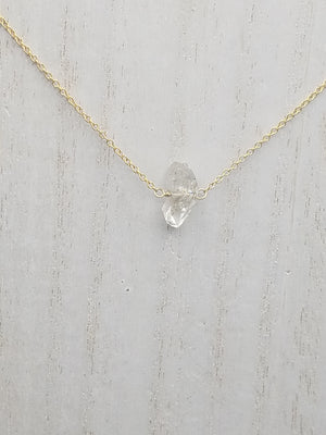 Herkimer Diamond Lucy Necklace on Gold