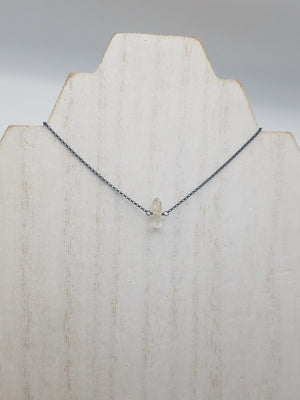 Herkimer Diamond Lucy Necklace on Oxidized Silver