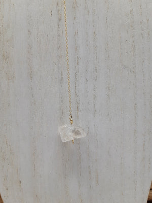 Herkimer Diamond "Drop-Thru" Necklace on Gold