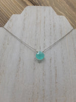 Blue Chalcedony Center Bead Necklace on Sterling Silver