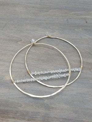 Herkimer Diamond Horizon Hoop Earrings