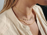 Chrysocolla Gypsy Charm Choker Gold Necklace
