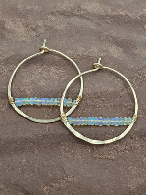 Opal Horizon Gold Hoops