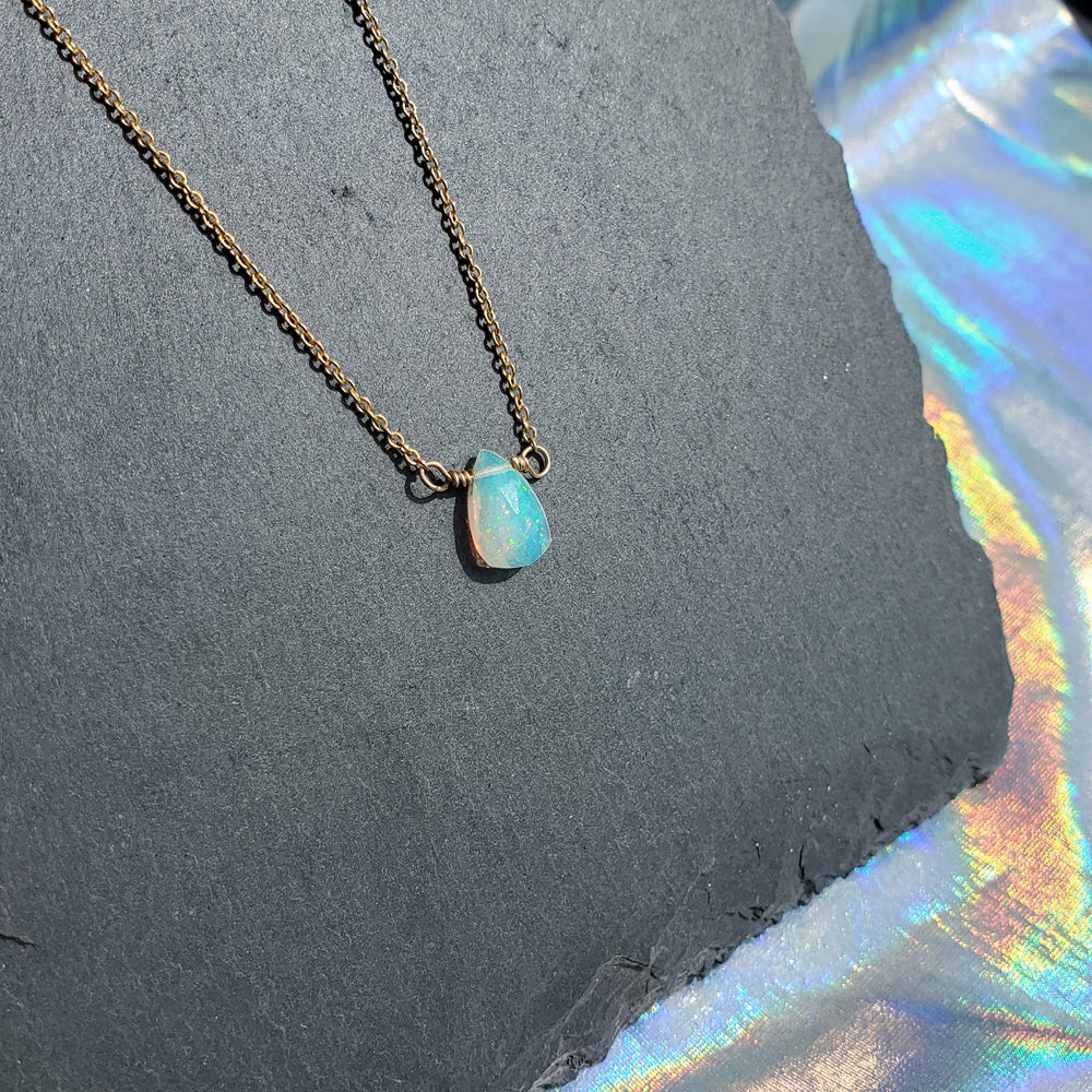 White Opal Stardust Necklace