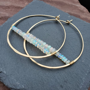 Opal Horizon Gold Hoops