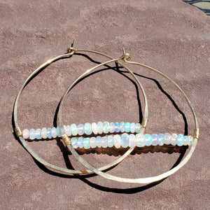 Opal Horizon Gold Hoops