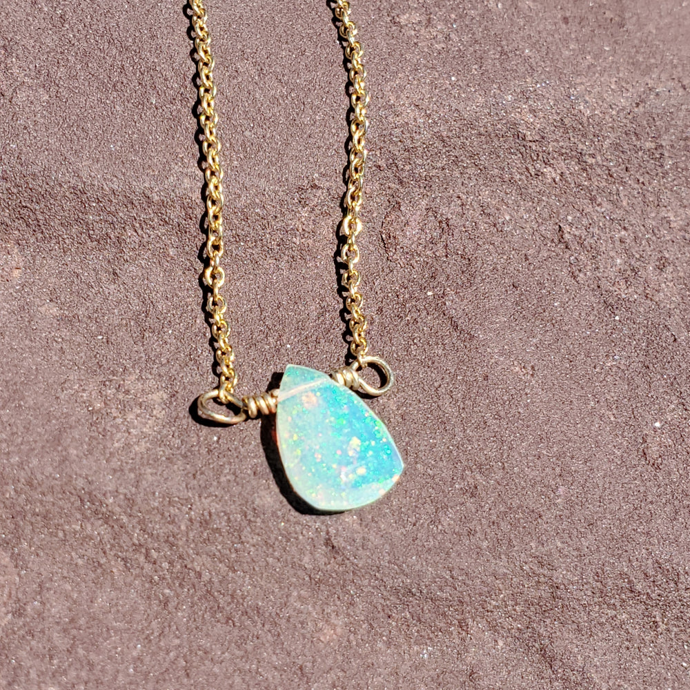 White Opal Stardust Necklace