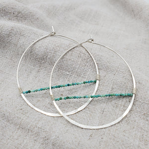 Turquoise Horizon Silver Hoops