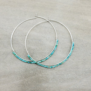 Turquoise Dipped Hoop Earrings