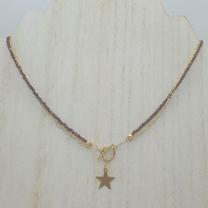 Garnet Star Gazer Necklace