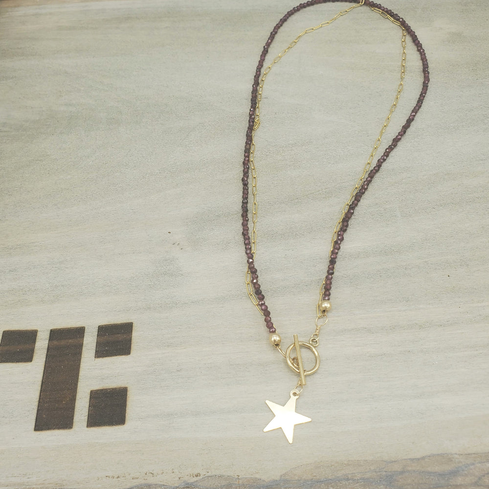 Garnet Star Gazer Necklace