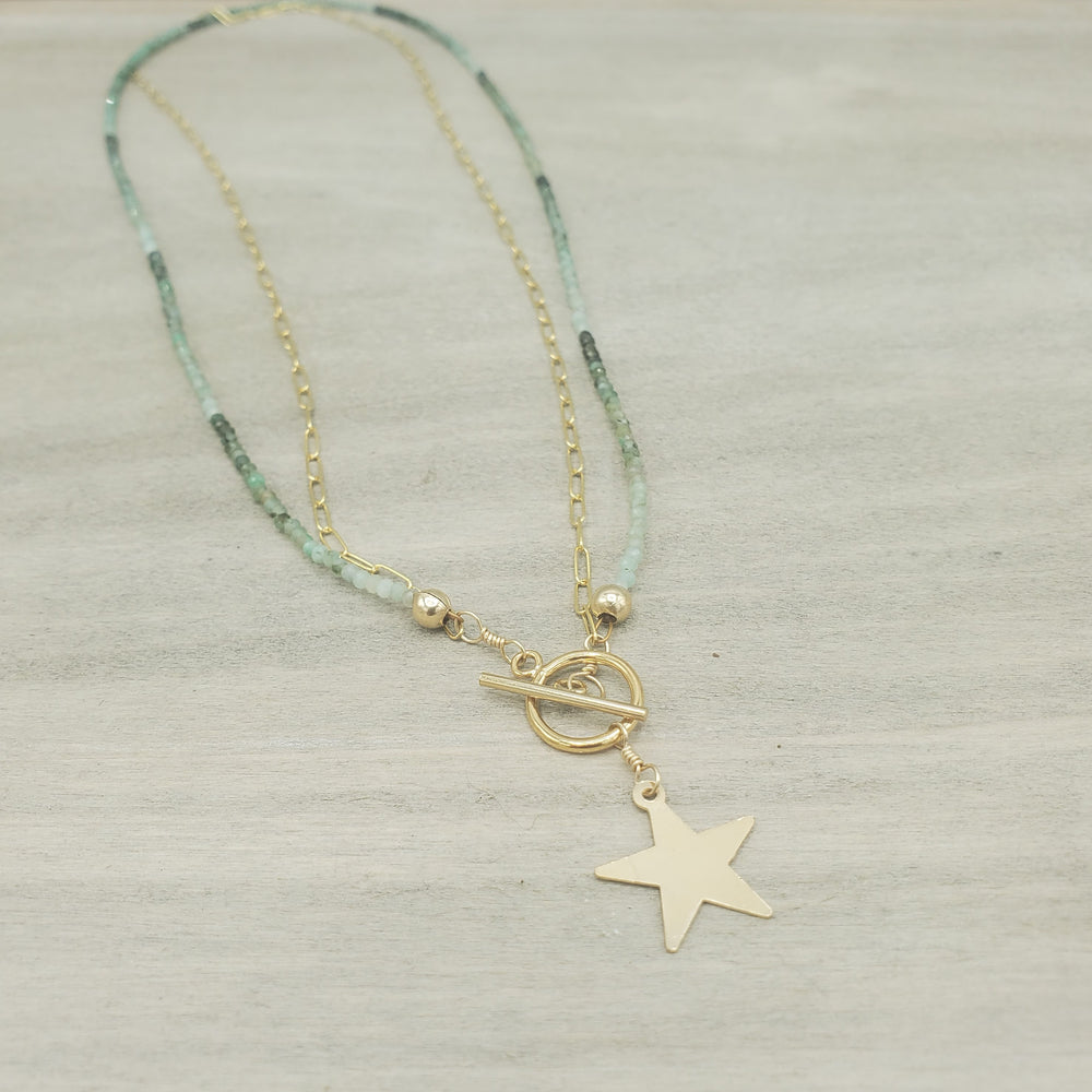 Emerald Star Gazer Necklace