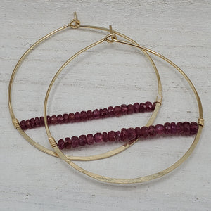 Ruby Horizon Gold Hoop Earrings