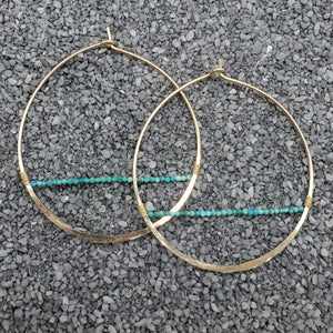 Turquoise Horizon Gold Hoop Earrings