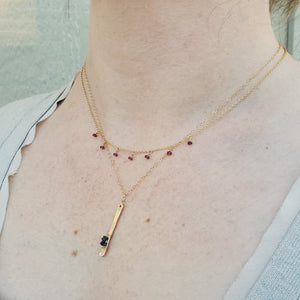 Ruby Gypsy Charm Choker Gold Necklace