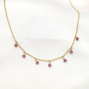 Ruby Gypsy Charm Choker Gold Necklace