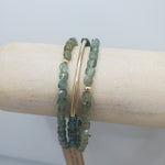Amara Wrap Bracelet or Necklace with Blue Green Apatite