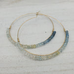 Moss Aquamarine Dipped Hoops on Gold