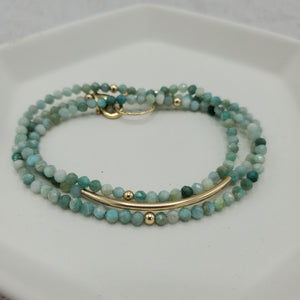 Amara Wrap Bracelet or Necklace with Amazonite