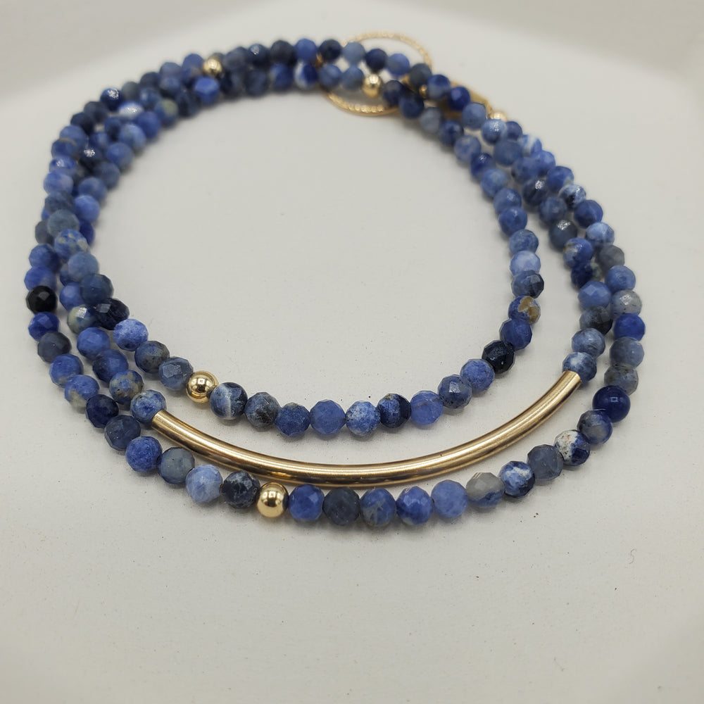 Amara Wrap Bracelet or Necklace with Sodalite