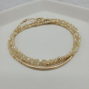 Amara Wrap Bracelet or Necklace with Mother of Pearl