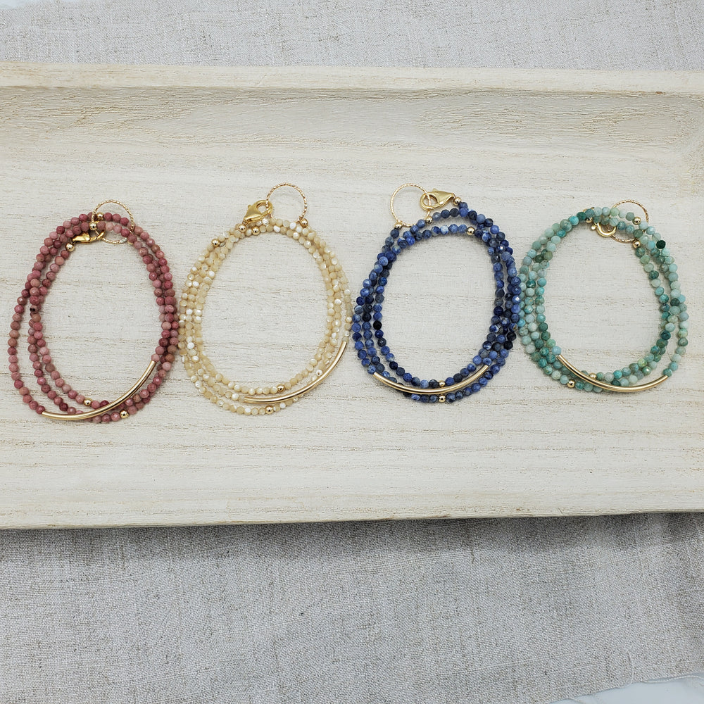 Amara Wrap Bracelet or Necklace with Amazonite