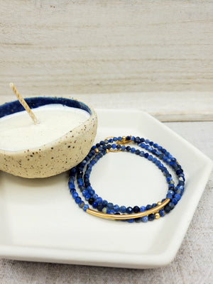 Amara Wrap Bracelet or Necklace with Sodalite