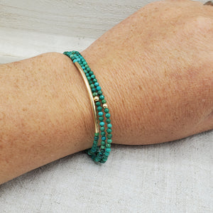 Amara Wrap Bracelet or Necklace with Turquoise