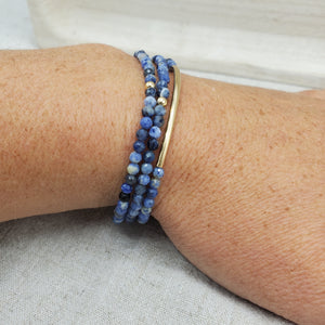 Amara Wrap Bracelet or Necklace with Sodalite