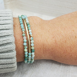 Amara Wrap Bracelet or Necklace with Amazonite