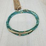 Amara Wrap Bracelet or Necklace with Turquoise