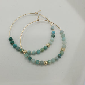 Amara Hoop Earrings with Amazonite