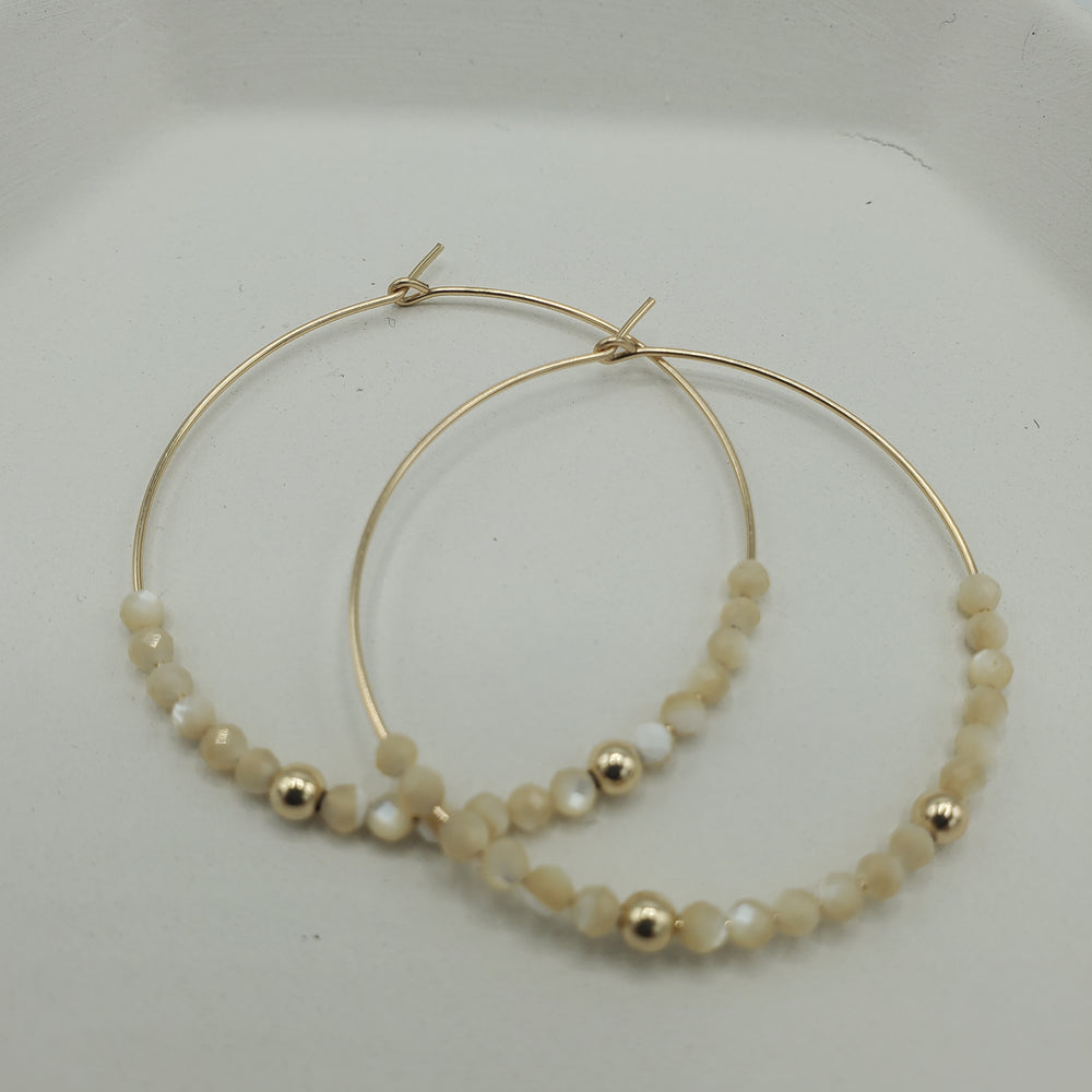 Amara Hoop Earrings with Mother of Pearl