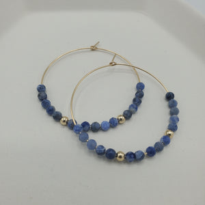 Amara Hoop Earrings with Sodalite