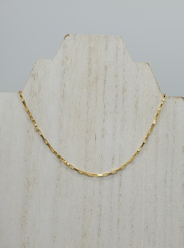 050 Gauge Box Chain Necklace in 14K Solid Gold - 18