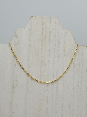 Gold Box Chain Layering Necklace