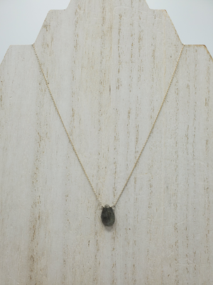 Labradorite Center Bead Necklace on Sterling Silver