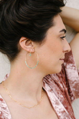 Turquoise Dipped Hoop Earrings