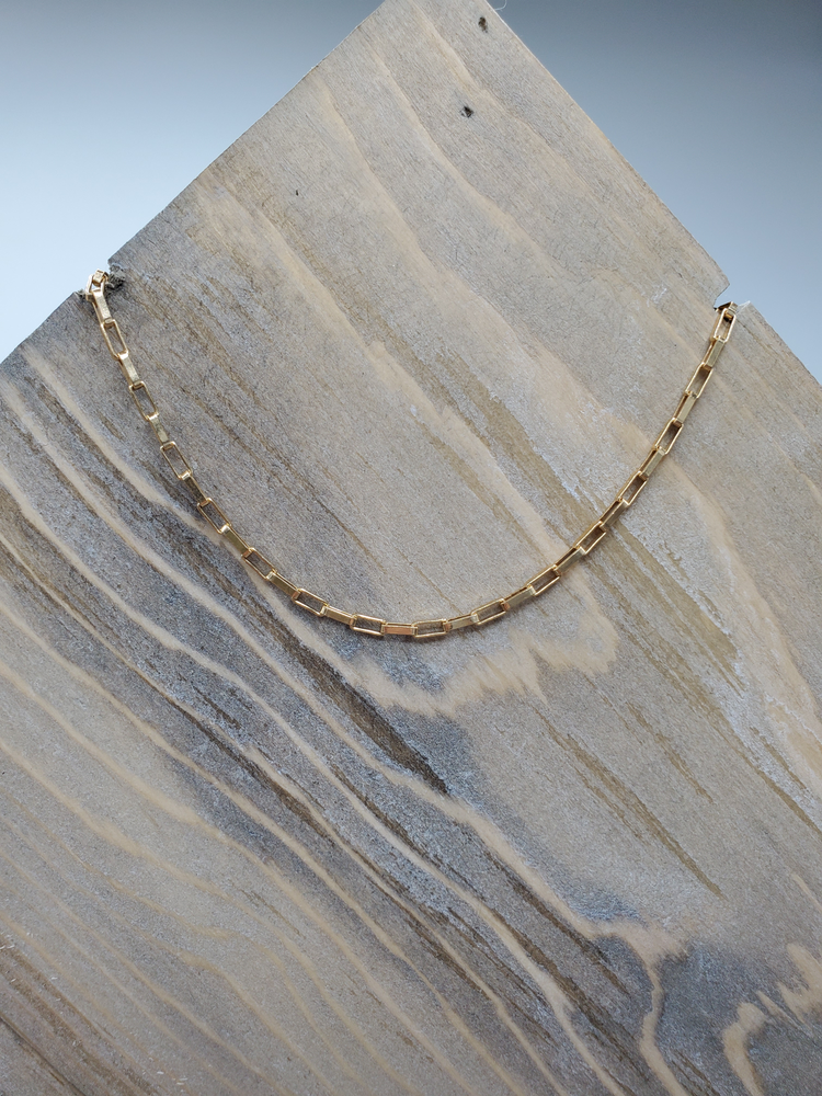 Gold Box Chain Choker Necklace or Wrap Bracelet