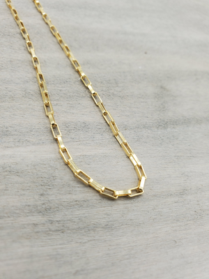 Gold Box Chain Layering Necklace
