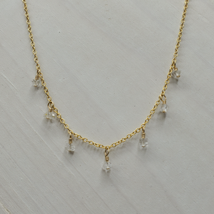 Herkimer Diamond Gypsy Charm Choker Necklace