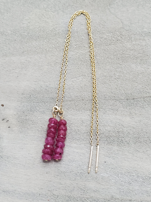 Ruby Threader Earrings