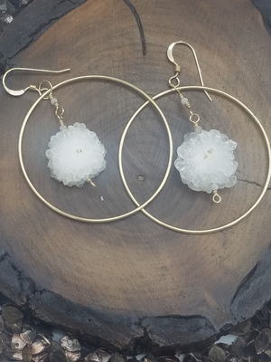 Stalactite Orbit Hoop Earrings on Gold