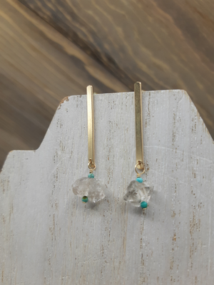 Herkimer Diamond Descent Earrings